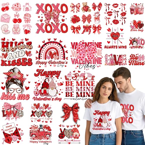 22 Sheets Valentine's Day Iron on Transfers for T-Shirts - style: Valentine
