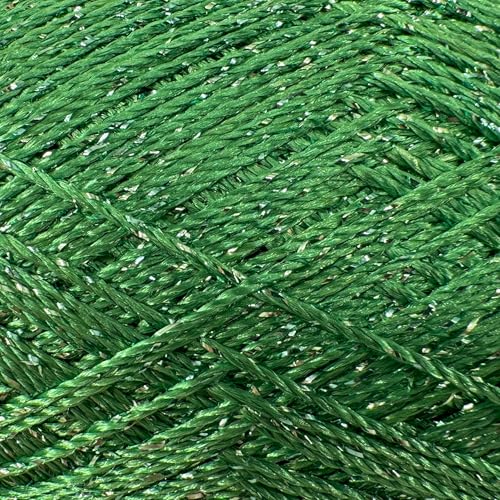 Shimmer Metallic Thread for Crochet, Forest Green, Silver Glitter, 2-Pack - color: Forest Green, Silver Glitter, size: 2 Pack
