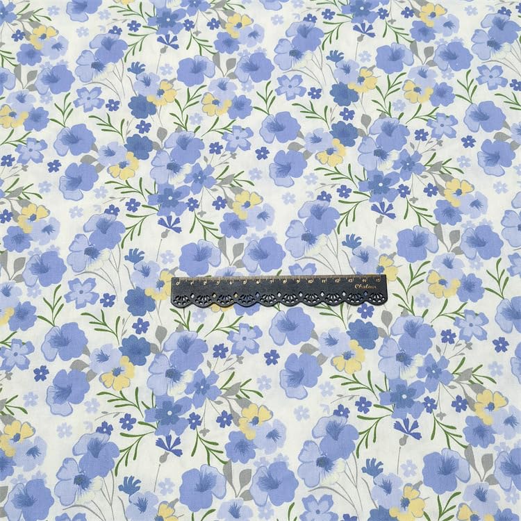 100% Cotton Boys Fabric Squares,5 Inch Quilting Supplies Clearance Blue Floral Fabric Precut Bundles for Sewing Project and DIY Crafts(42Pcs) … - color: Color-1