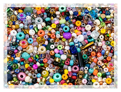 1.75oz (50g) Mix of Small Rocailles, Seed Beads & Bugles 2-10mm Preciosa Ornela Czech Glass Beads, Mix Multi Big Pack - color: Seed Beads Mix - multi - big pack