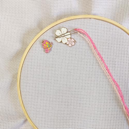 2 Pieces Pink Flower Butterfly Needle Minders, Cute Women Magnetic Needle Nanny Keeper, Cute Cross Stitch Embroidery Needlepoint Needlework Accessories Set for Sewing Needle and Pin Holders (Pink) - color: pink