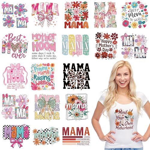 Mama DTF Transfers Ready to Press, Iron on Decals for T-Shirts - color: Mama695