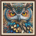 ITSTITCH Stamped Cross Stitch Kits - Full Set of Embroidery for Beginners or Adults,14 CT 2 Strands DIY Owl Patterns Counted Arts Craft 16.1×16.1 inch - color: Owl