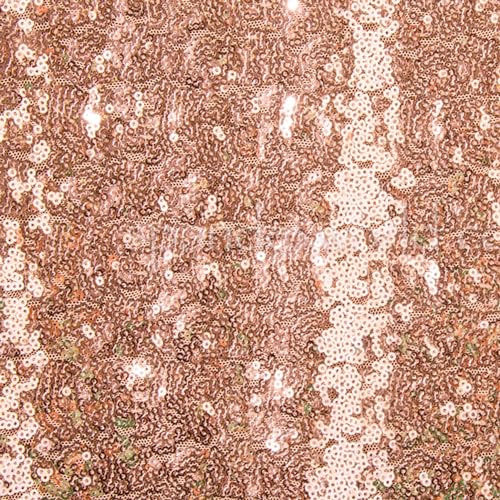 Valentina Textile Inc Sequin Fabric Glitter Embroidery Fabric by The Yard Material for DIY Sewing Curtain Backdrop Tablecloth Table Linen Runner Clothes (1 Yard, Rose Gold) - color: Rose Gold, size: 1 YARD