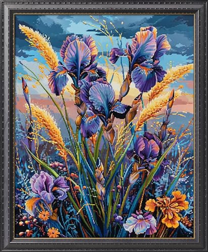 Leczany Cross Stitch Stamped Kits Patterns Craft Kit Needlepoint Full Range of Embroidery Starter Kits Beginners for DIY 11CT 3 Strands | Orris 13.4×16.9 inches - color: 11CT Stamped kits,Orris 13.4×16.9 inches