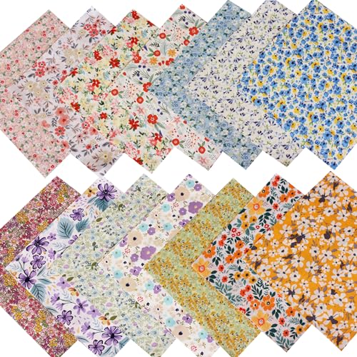 100% Cotton Quilting Fabric Squares 5''x5'' Floral Print Precut Fabric Bundles Charm Packs for Quilting 5 inch Clearance for Pathwork Quilt（Fresh Style） - color: Color-2