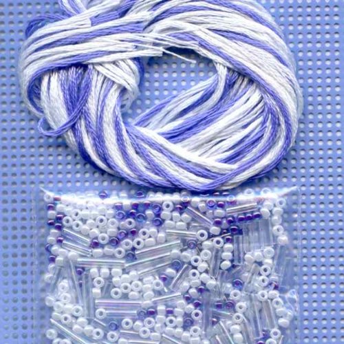 Amethyst Crystal Beaded Counted Cross Stitch Ornament Kit Mill Hill 2012 Snow Crystals MH162303
