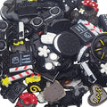 Chenkou Craft 50pcs Lots Mix Assorted Black Halloween Craft DIY Flatbacks Resin Flat Back Buttons Scrapbooking (Black) - color: Black