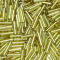 4200pcs Glass Bugle Beads, Mini Long Tube Seed Beads Bulk, Tiny Small Loose Spacer Embroidery Beaded for Bracelets Jewelry Making Sewing, Crafts, Christmas Ornaments, 2×6mm, Yellow - color: Yellow