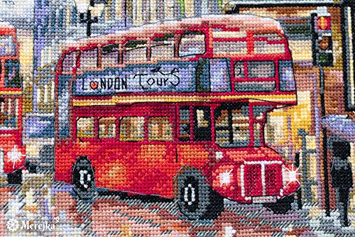 Merejka Counted Cross Stitch Kit for Adults – London K-159 | DMC Threads & Zweigart Aida 16 Fabric | 34 Colors | 12×16 in (30×40 cm)