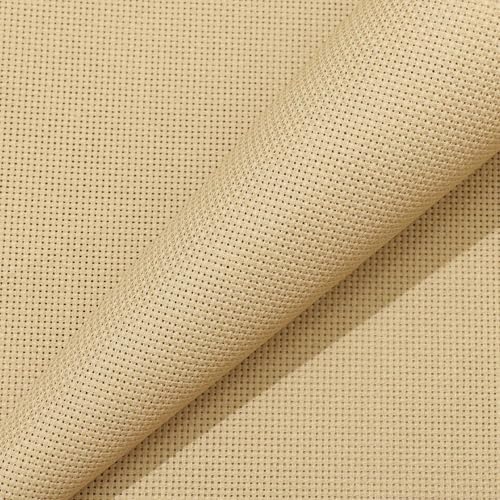 Aida Cloth 18 Count Cross Stitch Fabric,19×28inch (18CT,Khaki) - color: Khaki, size: 18CT