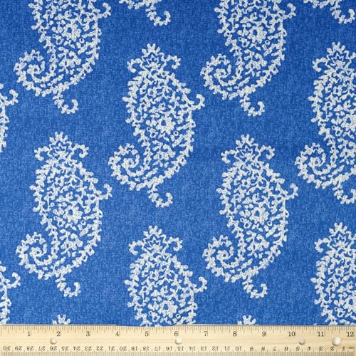 Stitch & Sparkle 100% Cotton Duck Cloth Print 45" Wide, DIY Project, Craft & Quilt Fabric for Sewing, Upholstery Home Décor, Cut by the Yard, Paisley Provence Blue - color: Paisley Provence Blue, size: Cut by the yard