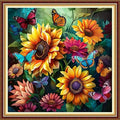 Fanxvivy Stamped Counted Cross Stitch Kits for Adults Printed Cross-Stitch Patterns 11CT Stamped or Counted Cross Stitching Embroidery Kit Needlepoint Kits-Butterfly Sunflower 18x18 inch - color: Artkits16