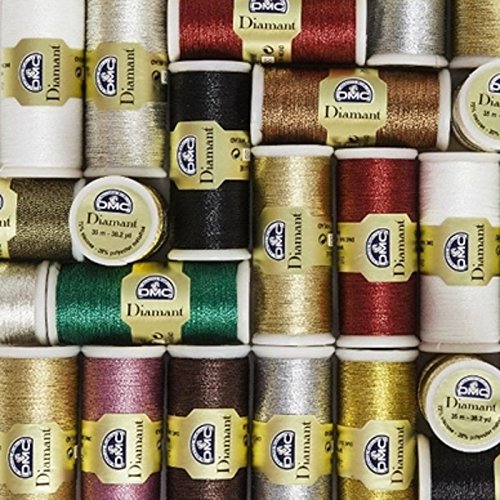 DMC Diamant Metallic Thread 38.2yd-Light Gold - color: gold, size: 38.2 yards