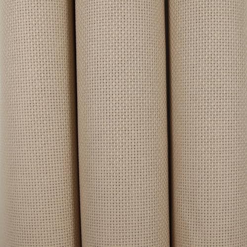 KCS 3 pc of 15" x 18" Counted Cross Stitch Cotton Aida Cloth Needlework Fabric (Khaki, 16CT) - color: Khaki, size: 16CT