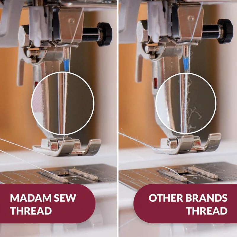 Madam Sew Cotton Thread Set – 8 Small Spools – 100% Cotton Thread for Sewing Machine & Hand Stitching | Strong, Low-Lint All Purpose Threads for Fabric, Quilting, and Stitching – Warm Pinks - color: Warm Pinks