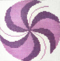 Howie's Needlepoint Needlepoint Canvas, 18CT Embroidery Stamped Patterns for Beginners or Advance, Printed Canvas(Purple Peppermint,4x4inch) - color: Purple Peppermint