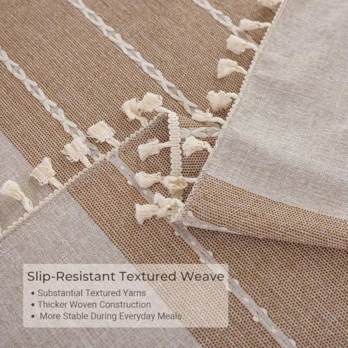 Waterproof Outdoor Rectangular Tablecloth, Khaki Stripe, 55 x 70 Inch - color: 01-khaki Stripe, size: 70" x 55" (Rectangular)