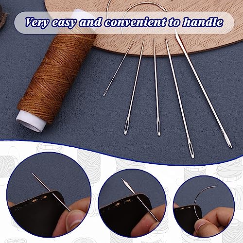 Waxed Thread, Upholstery Needle and Thread 32 Yards Medium Brown - color: Medium Brown, size: 32Yard