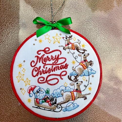 SENJEOK 20 PCS 5 Inch Bamboo Embroidery Hoop, Adjustable Cross Stitch Circle Ring for Craft Sewing, DIY Project, Decoration