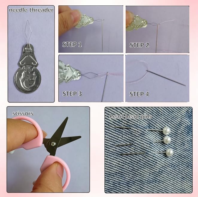 Obear 2 Pack Mini Sewing Kit - Emergency Travel Repair Set with Threads, Needles & Scissors for Beginners, Camping & Daily Use - style: 2 Pack Mini Sewing Kit