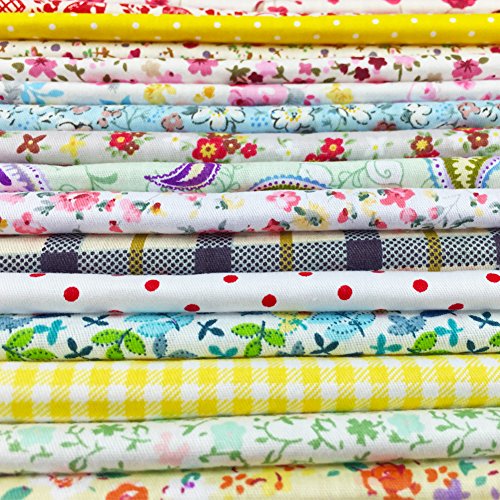 flic-flac 200pcs 4 x 4 inches (10cmx10cm) Cotton Craft Fabric Bundle Squares Patchwork Lint DIY Sewing Scrapbooking Quilting Dot Pattern Artcraft - size: 200pcs 10cm*10cm