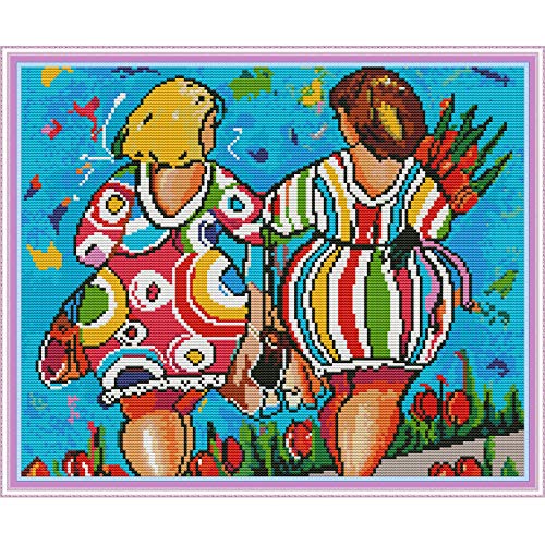 Cross Stitch Stamped Kits Pre-Printed Cross-Stitching Starter Patterns for Beginner Kids or Adults, Embroidery Needlepoint Kits (Fat Buttocks 19.7×16.5 inch) - color: Fat buttocks, 19.7×16.5 inch