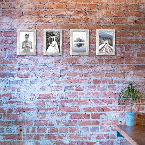 TOFOREVO 4x6 Picture Frames Set of 4, Distressed White - color: Distressed White, size: 4x6
