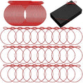 Berlune 120 Pcs Elastic Bows Pre Tied Stretch Loops Wrap, Red - color: Red
