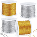 Shappy 440yards x 1mm Metallic Cord Tinsel Rope, Metallic Gold Silver - color: Metallic Gold Silver
