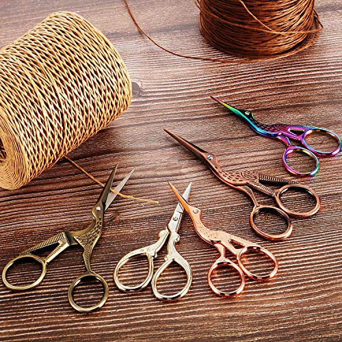 Honoson 5 Pcs Embroidery Scissors Stainless Steel Stork Design 3.6 Inch