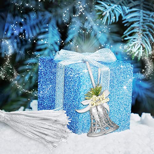Hoolerry 500 Pieces Silver Ribbon Hangers Ornament for Christmas Tree