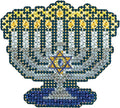 Menorah Beaded Counted Cross Stitch Hanukkah Ornament Kit Mill Hill 2018 Winter Holiday MH181833