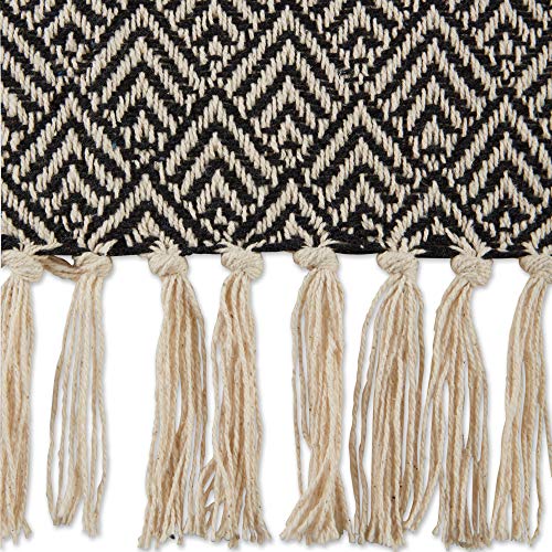 DII Diamond Throw Collection Cotton Woven, 50x60, Black - color: Black