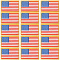 15pcs Yellow American US Mini Flag Patches, Embroidered Sew on Iron on Patches - color: Mini Flag, Yellow