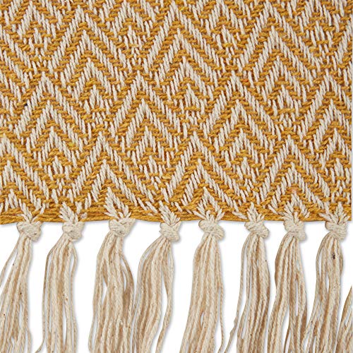 DII Diamond Throw Collection Cotton Woven, 50x60, Honey Gold - color: Honey Gold