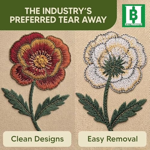HBI Tear Away Embroidery Stabilizer Sheets, 8 x 8 in, 100 Pack - size: 8"x8" 100 Sheets