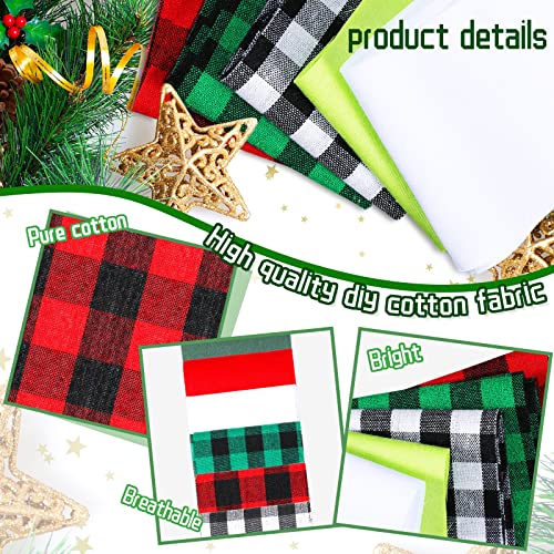 Tegeme 40pcs Christmas Jelly Fabric Strips for Quilting and DIY Craft 2.55" - color: Buffalo Plaid Style