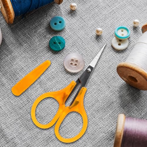 10Pcs Small Scissors All Purpose with Protective Cover, 5Colors