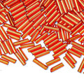 2000pcs Glass Bugle Beads, Tube Beads Bulk, Mini Long Tiny Small Waist Loose Spacer Embroidery Beaded for Bracelets Jewelry Making Sewing, Crafts, 2×6mm, Orange - color: Orange