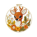 LSLFQYQSK Beginners Embroidery Kits - Small Animal DIY Cross Stitch Kits,Including,Stamped Flower Patterns,Hoop,Color Threads,Tools (Style A) - style: Style A