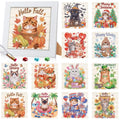 Trandraft 13 Pcs Cat Holiday Small Diamond Art Kits for Adults Craft - style: Cat Style