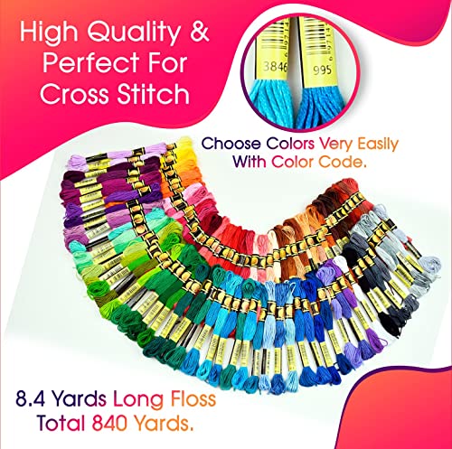 100-Color Embroidery Floss Set for Cross Stitch and Friendship Bracelets - color: 100 Colors