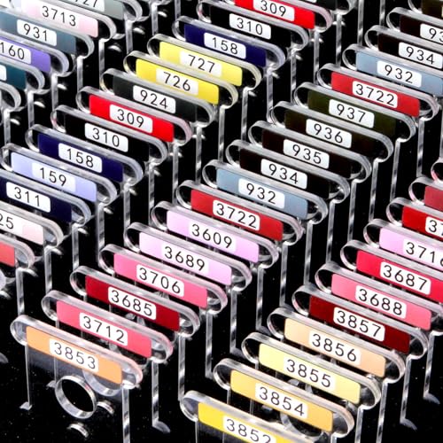 Hamtery 500 Pcs Acrylic Embroidery Floss Bobbins with Numbers & Color