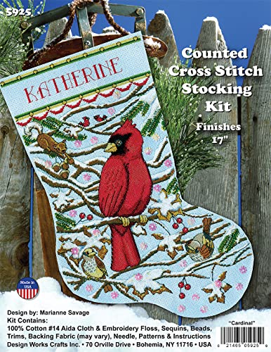 Cardinal Counted Cross Stitch Stocking Kit