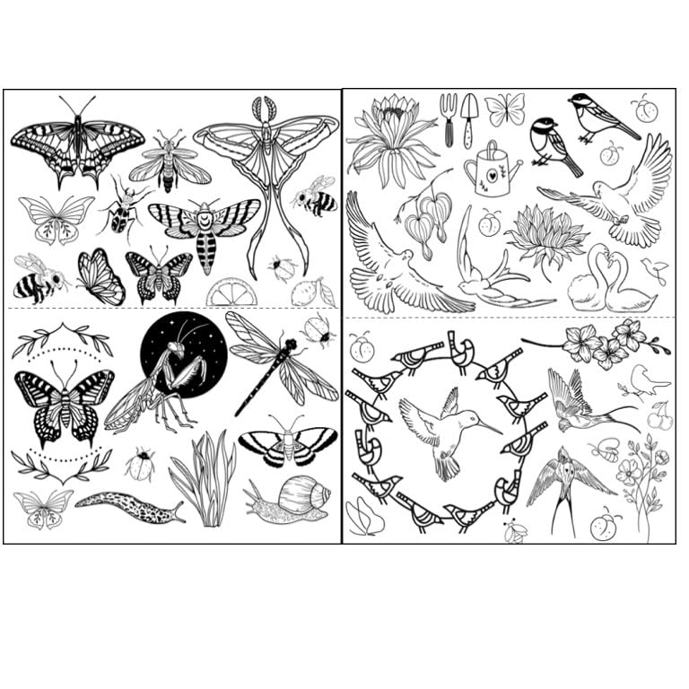 Water Soluble Embroidery Patterns Stabilizers, Stick and Stitch Embroidery Transfers Paper Tear Away Embroidery Stabilizer with Fun Designs for Stitching (Bugs and Gardening x2) - color: Bugs and Gardening x2