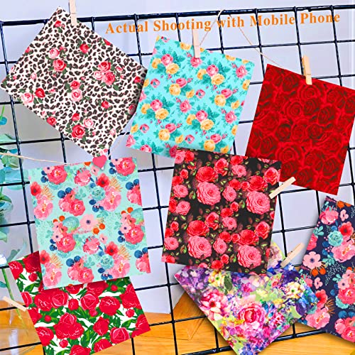Tintnut Pink Red Rose Heat Transfer Vinyl,10 Sheets 12"x10" Iron on Vinyl - color: Flower