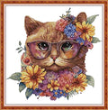 Stitchhaven 14CT Cute Cat Counted Cross Stitch Kit for Beginners, Unprinted Complete DIY Embroidery Set with Pattern & Tools, Premium Aida Cloth & Threads (Cat 2) - color: Cat05