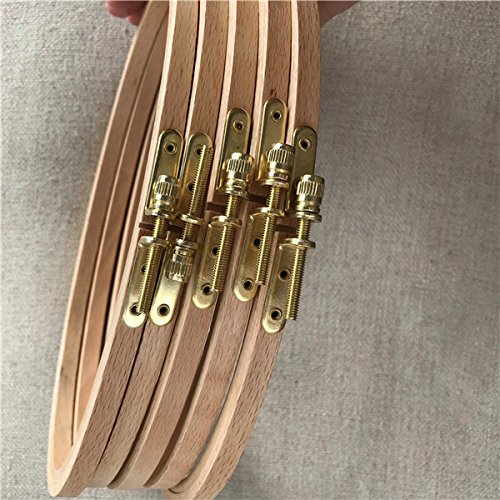 WRMHOM 8.5"x 5.2" Oval Wooden Embroidery Hoop 21x 13cm Oval Hand Stitching Hoop - Cross Stitch Hoop - Framing Hoop - Stitchery Hoop - Craft Supply Hoop (2)