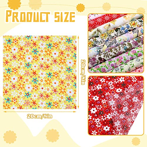 Moukeren 100 Pcs 8 x 8 Inch Cotton Fabric Squares, Pre Cut Quilting Bundle - size: 8 x 8 Inch